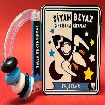 Siyah -  Beyaz Çıngıraklı Kitaplar - Taşıtlar (Ciltli) - Uçan Fil Yayınları Kitap