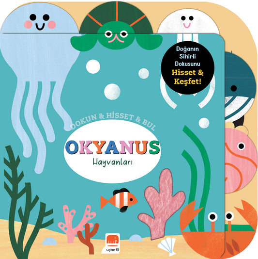 Dokun & Hisset & Bul Okyanus Hayvanları (Boardbook) - Uçan Fil Yayınları Kitap
