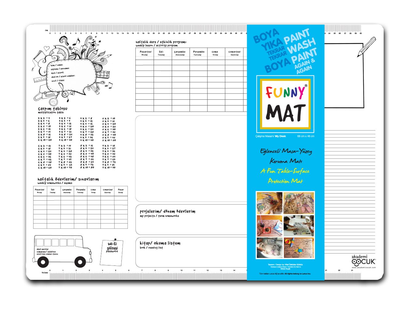 Funny Mat Çalışma Masam Küçük Boy - Akademi Çocuk - Funny Mat Kitap