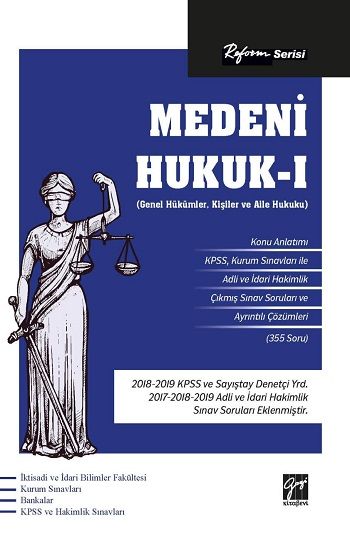 Reform Serisi Medeni Hukuk - 1 - Gazi Kitabevi - Sınav Kitapları Kitap