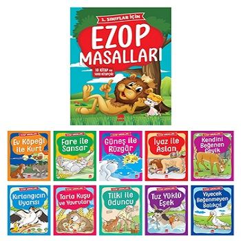 Ezop Masalları (10 Kitap+Soru Kitapçığı) - Ema Kitap Kitap