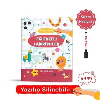 2-4 Yaş Yaz - Sil Eğlenceli Labirentler - Dikkat Atölyesi Yayınları Kitap