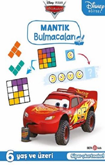 Disney Eğitsel Arabalar Çıkartmalı Mantık Bulmacaları - Beta Kids Kitap