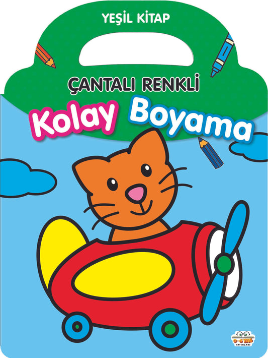 Çantalı Renkli Kolay Boyama- Yeşil Kitap - Parıltı Yayınları Kitap