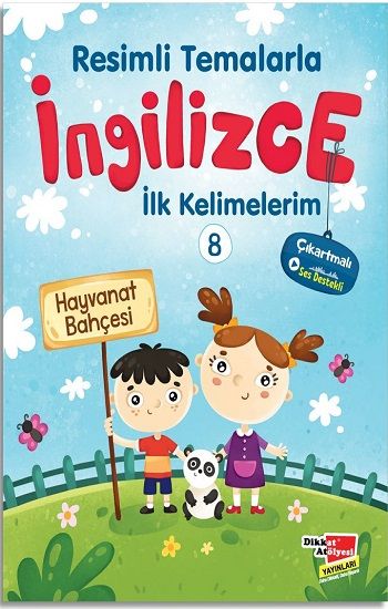 Resimli Temalarla İngilizce İlk Kelimelerim 8 - Hayvanat Bahçesi - Dikkat Atölyesi Yayınları Kitap