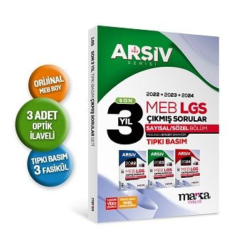 Son 3 Yıl LGS 8. Sınıf ARŞİV Serisi Tıpkı Basım Fasikül Fasikül Çıkmış  Sorular Tamamı Video Çözümlü - Marka Yayınları Kitap