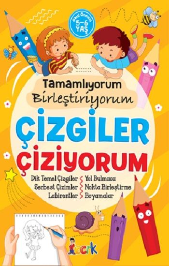 Tamamlıyorum Birleştiriyorum Çizgiler Çiziyorum - Bıcırık Yayınları Kitap