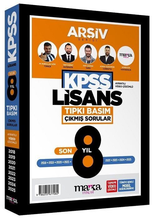 Marka 2026 KPSS Genel Yetenek Genel Kültür Lisans Çıkmış Sorular Son 8 Yıl Tıpkı Basım Çözümlü ARŞİV Serisi Marka Yayınları - Marka Yayınları Kitap