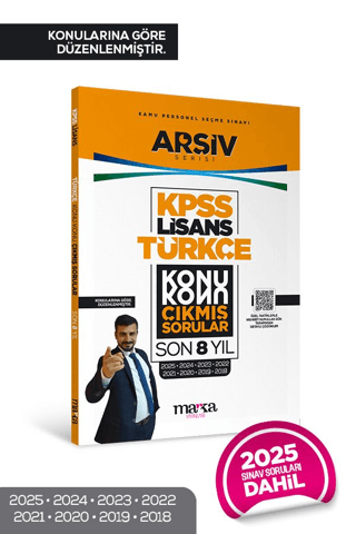KPSS Lisans Türkçe Konu Konu Çıkmış Sorular Son 8 yıl Çıkmış Sorular (2025 Dahil) - Marka Yayınları Kitap
