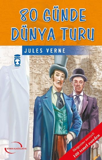 80 Günde Dünya Turu Jules Verne Türkçe çocuk kitabı kapağı