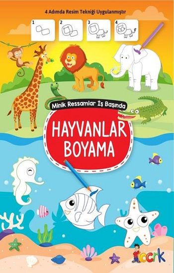 Minik Ressam İş Başında - Hayvanlar Boyama - Bıcırık Yayınları Kitap