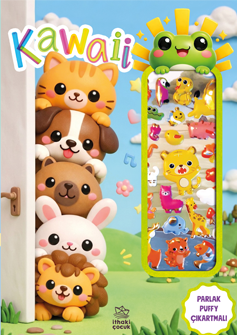 Kawaii - Puffy Parlak Çıkartmalı Boyama Kitabı - İthaki Yayınları Kitap