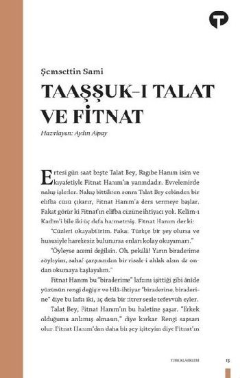 Taaşşuk-ı Talat ve Fitnat - Turkuvaz Kitap Kitap