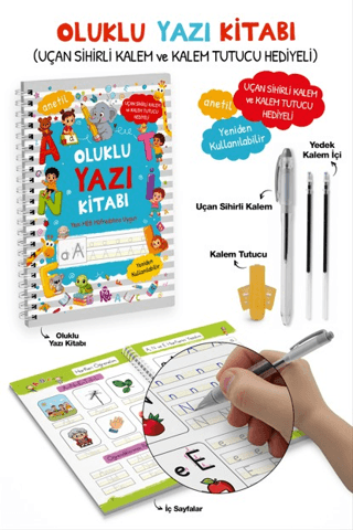 Oluklu Yazı Kitabı (Uçan Sihirli Kalem ve Kalem Tutucu Hediyeli) - Bigkids Yayınları Kitap