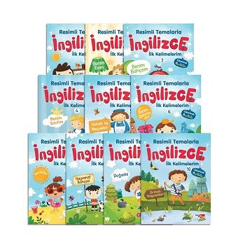 Çıkartmalı Resimli Temalarla İngilizce İlk Kelimelerim 10'lu Set - Dikkat Atölyesi Yayınları Kitap
