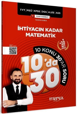 KPSS MEB-AGS YKS TYT MSÜ DGS ALES İhtiyacın Kadar Matematik 10 da 30 Konu Anlatımlı Soru Bankası Çözümlü - Marka Yayınları Kitap