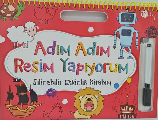 Adım Adım Resim Yapıyorum - Kırmızı - Net Çocuk Yayınları Kitap