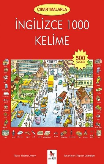 Çıkartmalarla Kelime Öğreniyorum Serisi - Çıkartmalarla İngilizce 1000 Kelime (500 Çıkartma) - Almidilli Kitap