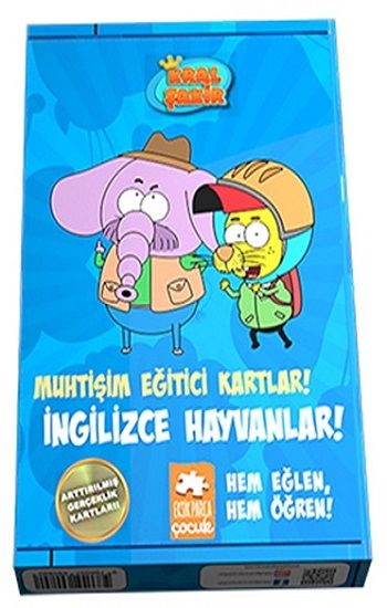Kral Şakir Muhtişim Eğitici Kartlar İngilizce Hayvanlar - Eksik Parça Yayınları Kitap
