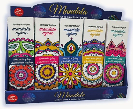 Her Üründen 6 Adet - Özel Kutusunda Mandala Ayraç - 30 Adetli Stand - Leopar Yayınları Kitap