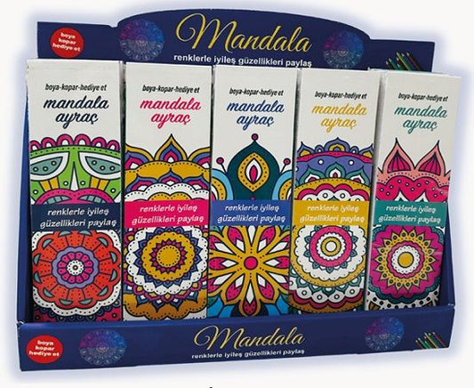 Her Üründen 6 Adet - Özel Kutusunda Mandala Ayraç - 30 Adetli Stand - Leopar Yayınları Kitap