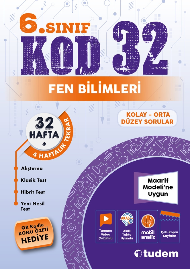 6. Sınıf Fen Bilimleri Kod 32 - Tudem Eğitim Yayınları Kitap