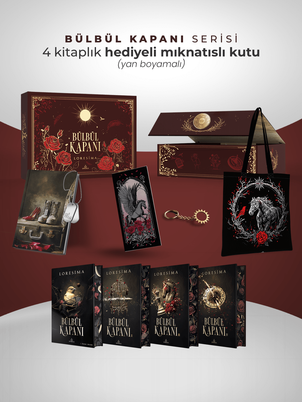 Bülbül Kapanı Serisi – Hediyeli Yan Boyamalı Mıknatıslı Kutu (Ciltli) - Ephesus Yayınları Kitap