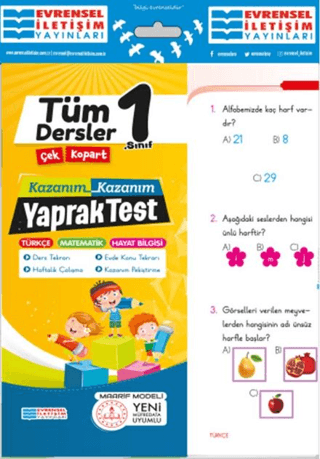 1. Sınıf Tüm Dersler Yaprak Test - Evrensel İletişim Yayınları Kitap