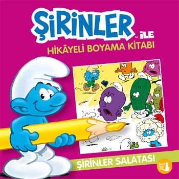 Şirinler İle Hikaye Boyama Kitabı - Şirinler Salatası - Büyülü Fener Yayınları Kitap