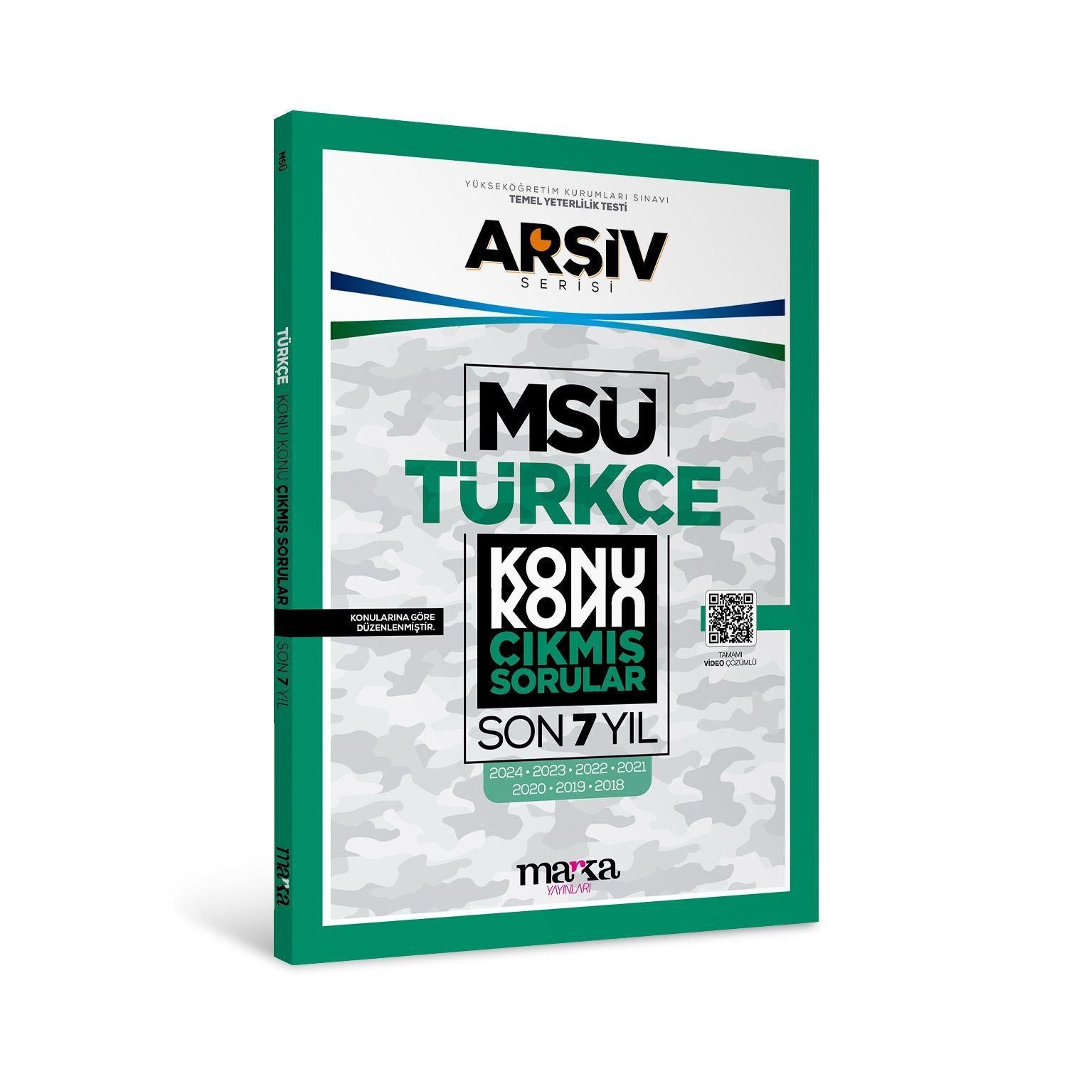 MSÜ TÜRKÇE Konu Konu ÇIKMIŞ SORULAR Son 7 Yıl - Marka Yayınları Kitap