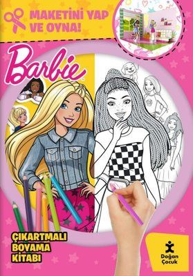 Barbie Çıkartmalı Boyama Kitabı - Maketini Yap ve Oyna! - Doğan Çocuk Kitap