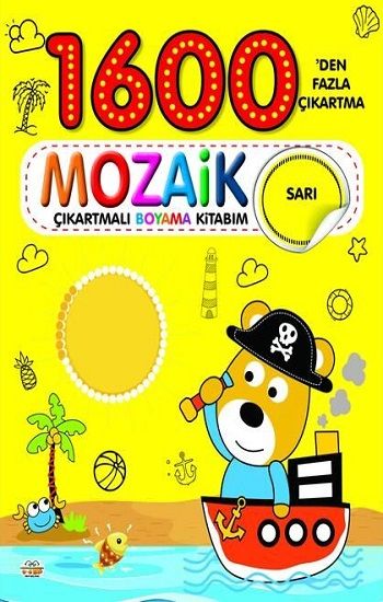 1600 Mozaik Çıkartmalı Boyama Kitabım Sarı Kitap - 0-6 Yaş Yayınları Kitap