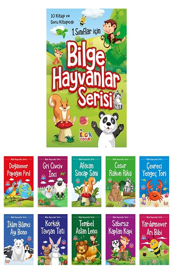 Bilge Hayvanlar Serisi (10 Kitap+Soru Kitapçığı) - Bıcırık Yayınları Kitap