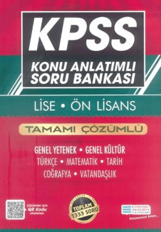 2024 KPSS Lise - Ön Lisans Konu Anlatımlı Soru Bankası - Evrensel İletişim Yayınları Kitap