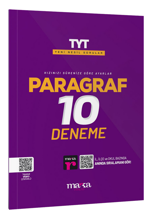 2025 TYT Paragraf 10 Deneme Tamamı Video Çözümlü Marka Yayınları - Marka Yayınları Kitap