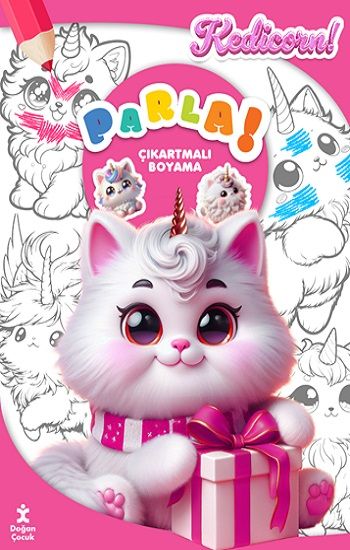 Kedicorn Parla Çıkartmalı Boyama Kitabı - Doğan Çocuk Kitap