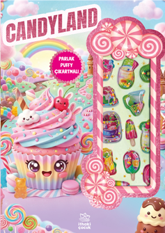 Candyland - Puffy Parlak Çıkartmalı Boyama Kitabı - İthaki Yayınları Kitap