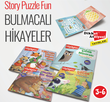 Highlights Sticker Bulmacalı Hikayeler 4'lü Set - Dikkat Atölyesi Yayınları Kitap