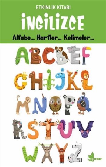 İngilizce Alfabe - Harfler - Kelimeler - Etkinlik Kitabı - Çınar Yayınları Kitap