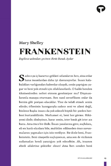 Frankenstein ya da Modern Prometheus - Turkuvaz Kitap Kitap