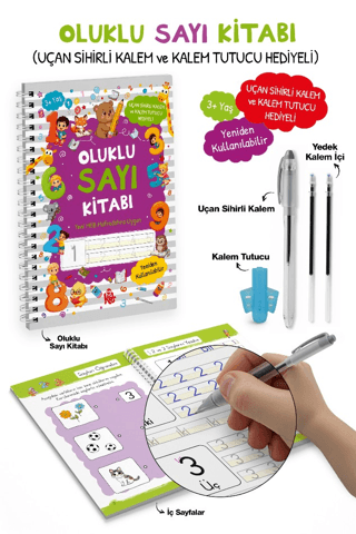 Oluklu Sayı Kitabı (Uçan Sihirli Kalem ve Kalem Tutucu Hediyeli) - Bigkids Yayınları Kitap