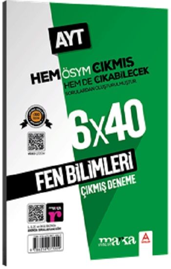 2025 AYT Fen Bilimleri ÖSYM Çıkmış ve Çıkabilecek Sorulardan Oluşturulmuş 6 Deneme Sınavı Tamamı Video Çözümlü - Marka Yayınları Kitap