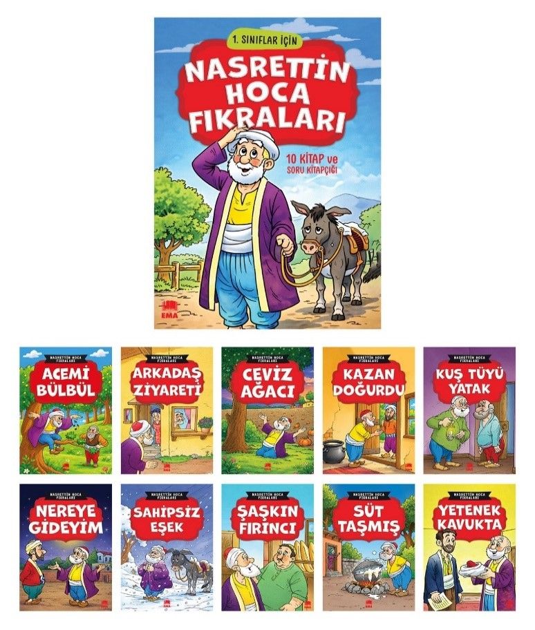 Nasrettin Hoca Fıkraları (10 Kitap+Soru Kitapçığı) - Ema Kitap Kitap