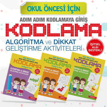Okul Öncesi Adım Adım Kodlamaya Giriş Seti - Dikkat Atölyesi Yayınları Kitap