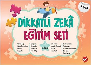 Dikkatli Zeka Eğitim Seti 1. Kitap (4 Yaş) - Beyaz Balina Yayınları Kitap