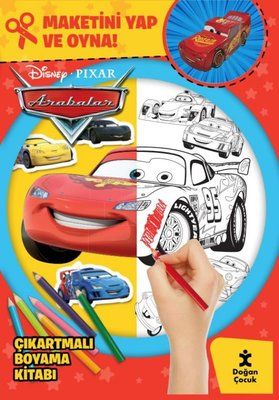 Disney Pixar Arabalar - Çıkartmalı Boyama Kitabı - Maketini Yap ve Oyna! - Doğan Çocuk Kitap