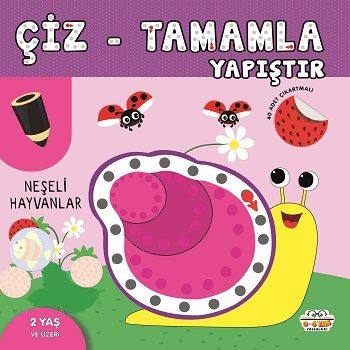 Neşeli Hayvanlar - Çiz-Tamamla-Yapıştır - 0-6 Yaş Yayınları Kitap