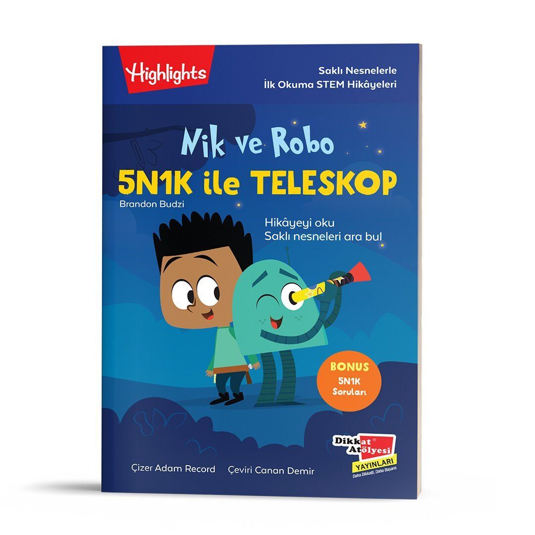 Nik ve Robo 5N1K ile Teleskop - Dikkat Atölyesi Yayınları Kitap