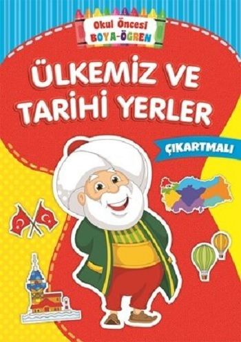 Ülkemiz ve Tarihi Yerler - Okul Öncesi Boya-Öğren - Beyaz Balina Yayınları Kitap