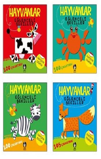 Hayvanlar Eğlenceli Şekiller (4 Kitaplık Set) - Eksik Parça Yayınları Kitap